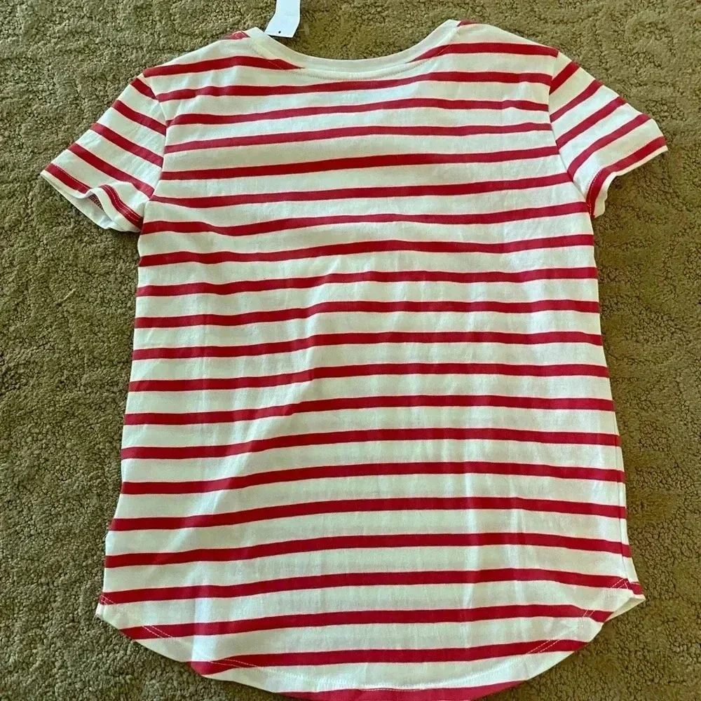 NWT gap red white stripe star flip sequin top medium new 4th of July